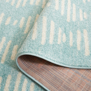 Safavieh Tulum 644 Power Loomed Bohemian Rug Turquoise / Ivory 5'-5" x 7'-7"