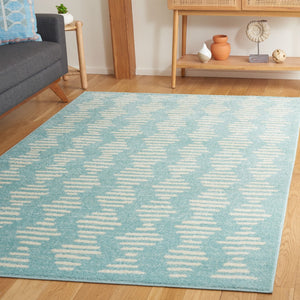 Safavieh Tulum 644 Power Loomed Bohemian Rug Turquoise / Ivory 5'-5" x 7'-7"