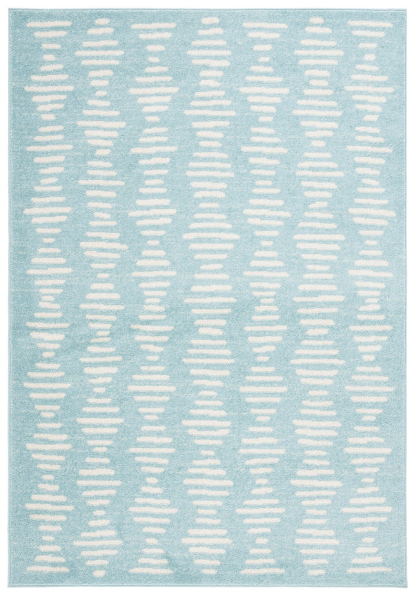 Safavieh Tulum 644 Power Loomed Bohemian Rug Turquoise / Ivory 5'-5" x 7'-7"