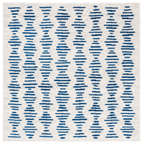 Safavieh Tulum 644 Power Loomed Bohemian Rug Ivory / Navy 6'-7" x 6'-7" Square