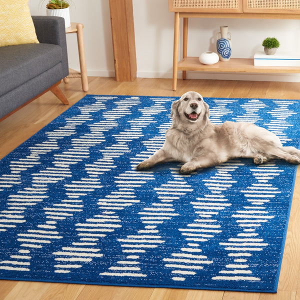 Safavieh Tulum 644 Power Loomed Bohemian Rug Navy / Ivory 5'-5" x 7'-7"