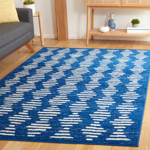 Safavieh Tulum 644 Power Loomed Bohemian Rug Navy / Ivory 5'-5" x 7'-7"