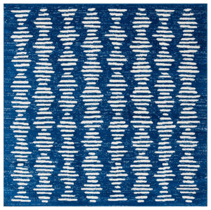 Safavieh Tulum 644 Power Loomed Bohemian Rug Navy / Ivory 6'-7" x 6'-7" Square