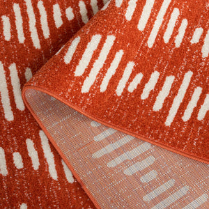 Safavieh Tulum 644 Power Loomed Bohemian Rug Rust / Ivory 5'-5" x 7'-7"