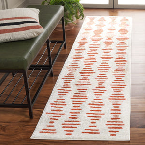 Safavieh Tulum 644 Power Loomed Bohemian Rug Ivory / Rust 9' x 12'