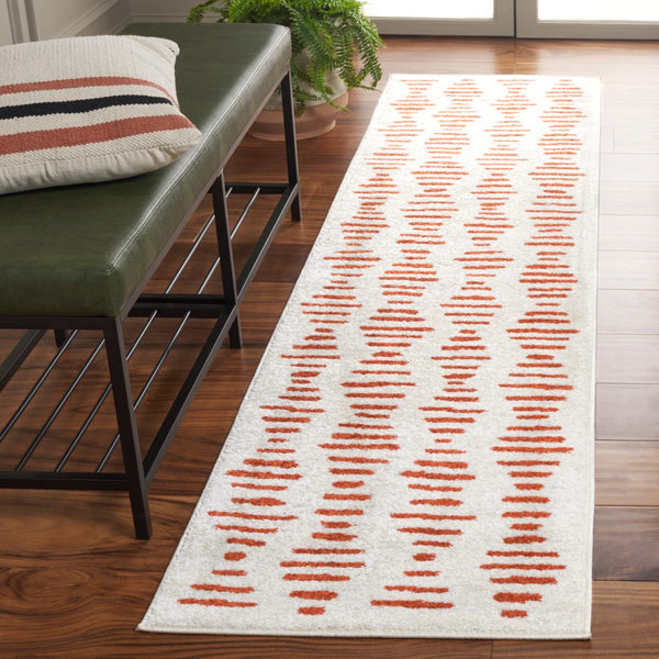 Safavieh Tulum 644 Power Loomed Bohemian Rug Ivory / Rust 9' x 12'