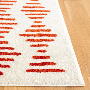 Safavieh Tulum 644 Power Loomed Bohemian Rug Ivory / Rust 5'-5" x 7'-7"