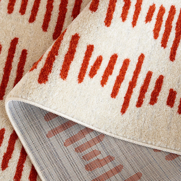 Safavieh Tulum 644 Power Loomed Bohemian Rug Ivory / Rust 5'-5" x 7'-7"