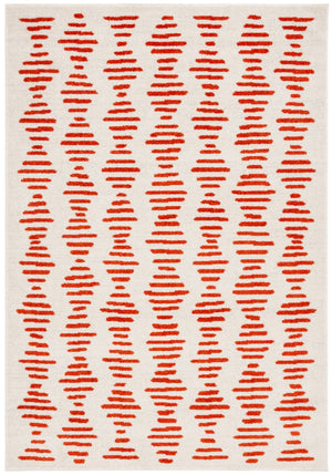 Safavieh Tulum 644 Power Loomed Bohemian Rug Ivory / Rust 5'-5" x 7'-7"