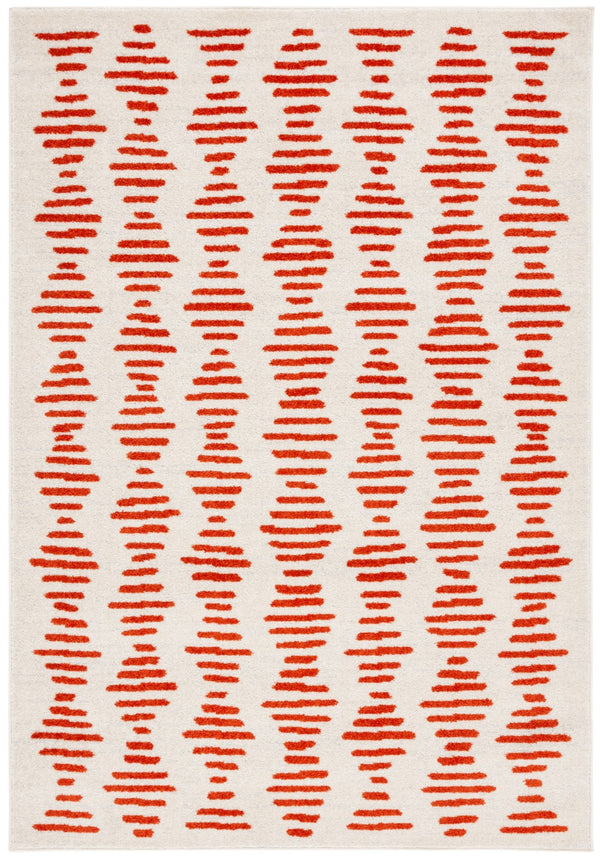 Safavieh Tulum 644 Power Loomed Bohemian Rug Ivory / Rust 5'-5" x 7'-7"