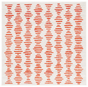 Safavieh Tulum 644 Power Loomed Bohemian Rug Ivory / Rust 6'-7" x 6'-7" Square