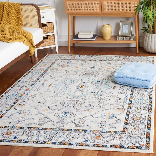 Safavieh Tulum 661 Power Loomed  Rug Ivory Grey / Blue Rust TUL661A-9