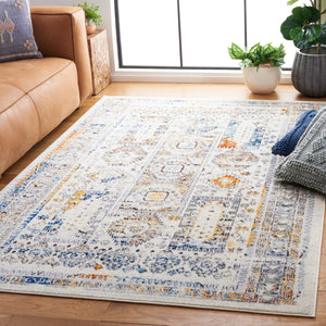 Safavieh Tulum 667 Power Loomed  Rug Ivory Grey / Blue Rust TUL667A-9