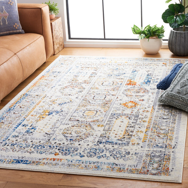 Safavieh Tulum 667 Power Loomed  Rug Ivory Grey / Blue Rust TUL667A-9