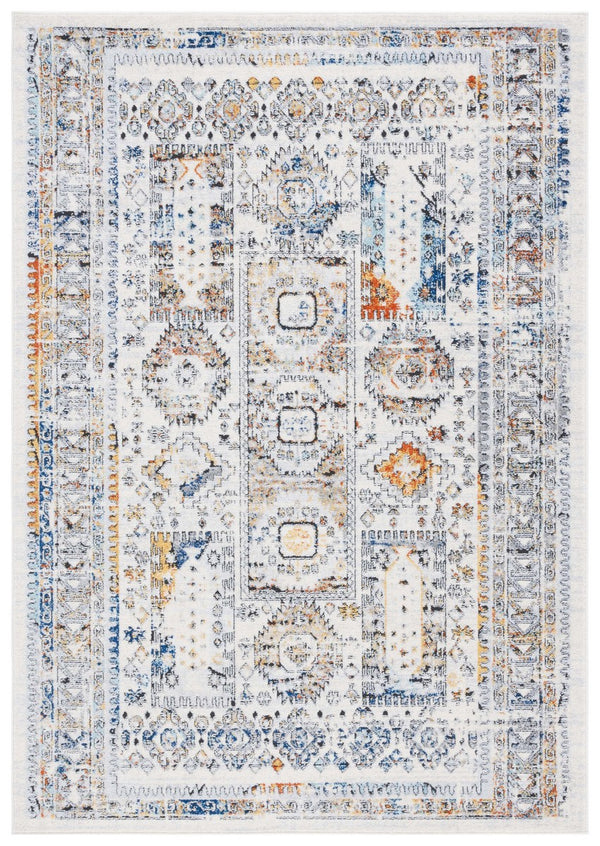 Safavieh Tulum 667 Power Loomed  Rug Ivory Grey / Blue Rust TUL667A-9