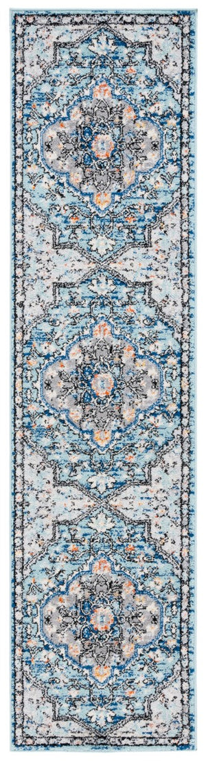 Safavieh Tulum 668 Power Loomed  Rug Blue Grey / Rust TUL668M-9