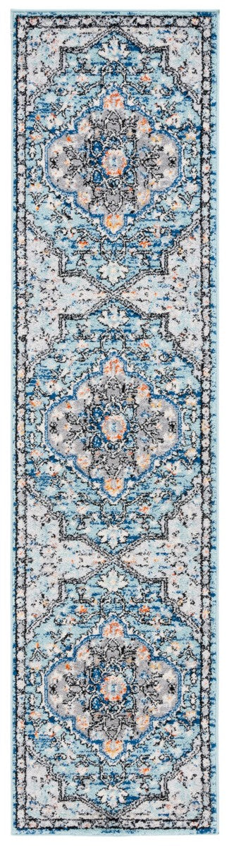 Safavieh Tulum 668 Power Loomed  Rug Blue Grey / Rust TUL668M-9