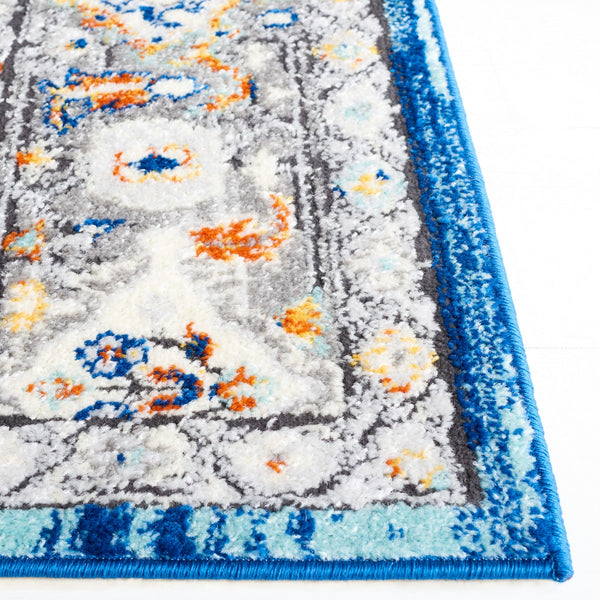 Safavieh Tulum 668 Power Loomed  Rug Blue Grey / Rust TUL668M-9