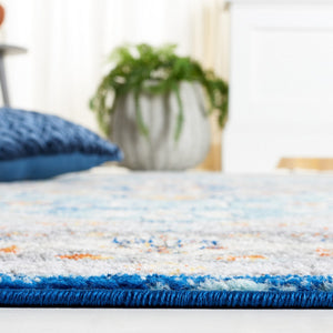 Safavieh Tulum 668 Power Loomed  Rug Blue Grey / Rust TUL668M-9