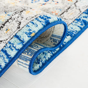 Safavieh Tulum 668 Power Loomed  Rug Blue Grey / Rust TUL668M-9
