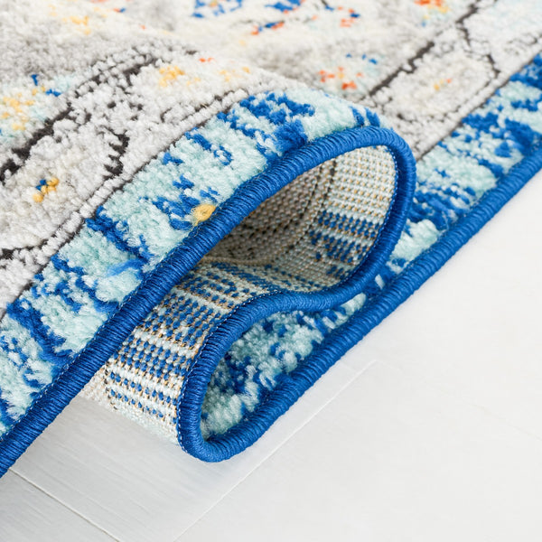 Safavieh Tulum 668 Power Loomed  Rug Blue Grey / Rust TUL668M-9