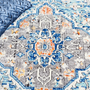 Safavieh Tulum 668 Power Loomed  Rug Blue Grey / Rust TUL668M-9