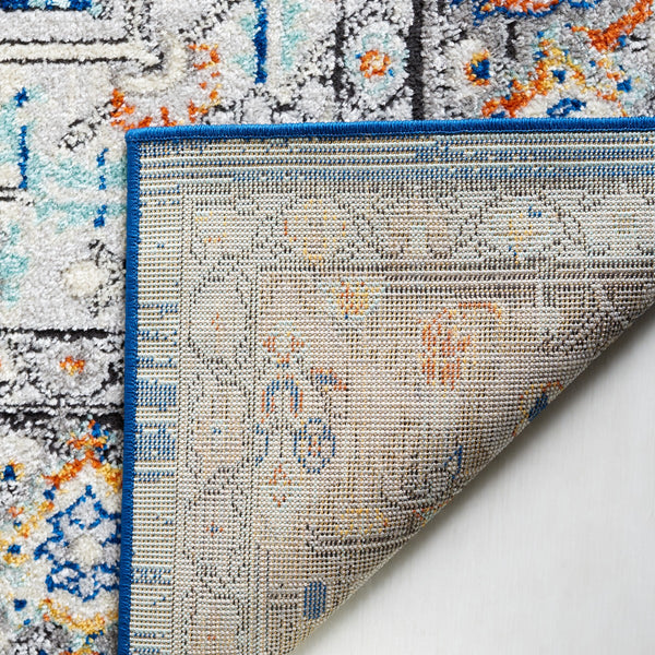 Safavieh Tulum 668 Power Loomed  Rug Blue Grey / Rust TUL668M-9
