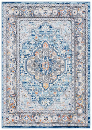 Safavieh Tulum 668 Power Loomed  Rug Blue Grey / Rust TUL668M-9