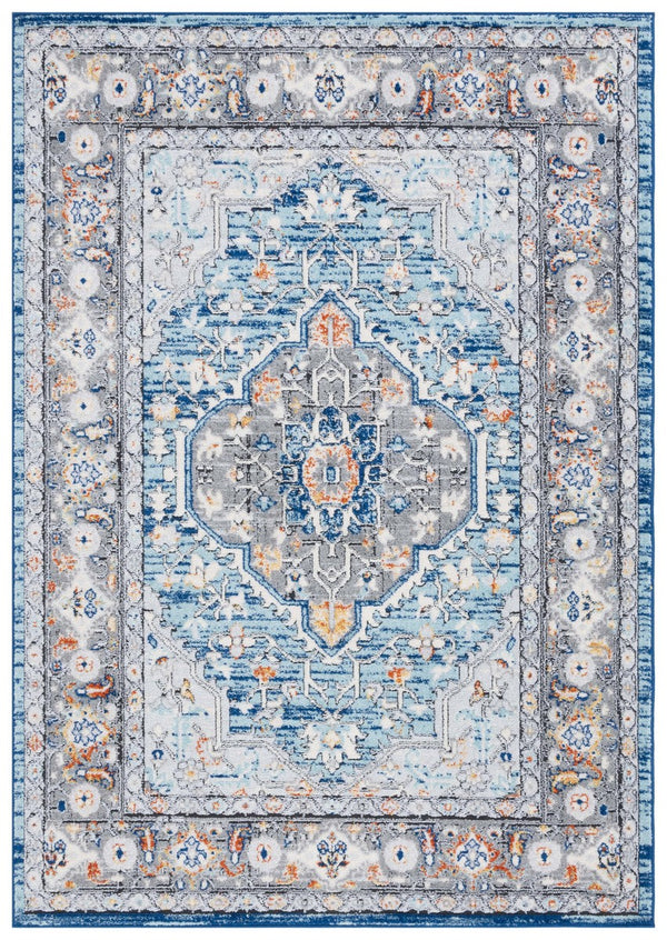 Safavieh Tulum 668 Power Loomed  Rug Blue Grey / Rust TUL668M-9