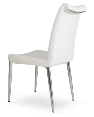 Soho Concept Tulip Office Chair In Light Grey - Stylish Camira Era Fabric, Adjustable Height & 10-year Guarantee Chrome,White  Soho-concept-dining-chair-06259