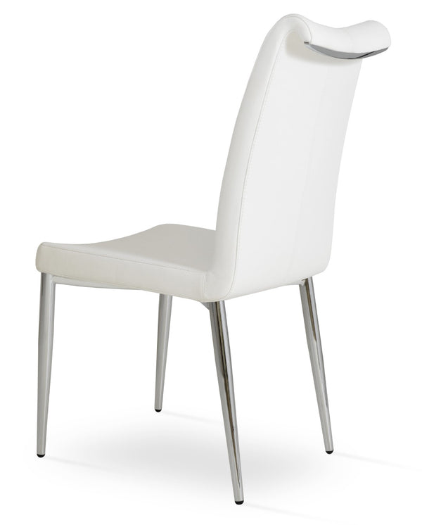 Soho Concept Tulip Office Chair In Light Grey - Stylish Camira Era Fabric, Adjustable Height & 10-year Guarantee Chrome,White  Soho-concept-dining-chair-06259