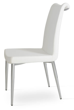 Soho Concept Tulip Office Chair In Light Grey - Stylish Camira Era Fabric, Adjustable Height & 10-year Guarantee Chrome,White  Soho-concept-dining-chair-06259