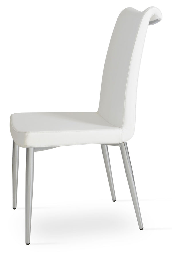 Soho Concept Tulip Office Chair In Light Grey - Stylish Camira Era Fabric, Adjustable Height & 10-year Guarantee Chrome,White  Soho-concept-dining-chair-06259