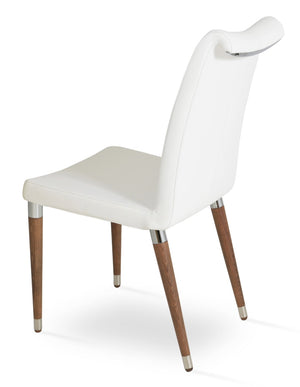 Soho Concept Polo Fino Wood Chair - Stylish Walnut & Natural Beech Dining Chair With Flexible Back & 10-year Guarantee Walnut,White  Soho-concept-dining-chair-06260