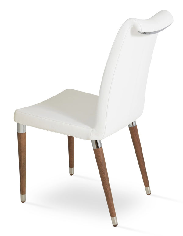 Soho Concept Polo Fino Wood Chair - Stylish Walnut & Natural Beech Dining Chair With Flexible Back & 10-year Guarantee Walnut,White  Soho-concept-dining-chair-06260
