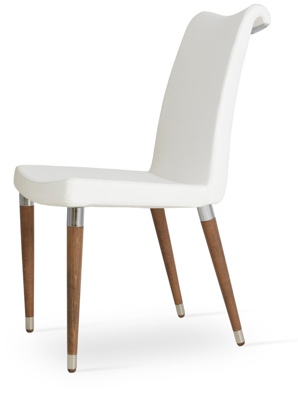 Soho Concept Polo Fino Wood Chair - Stylish Walnut & Natural Beech Dining Chair With Flexible Back & 10-year Guarantee Walnut,White  Soho-concept-dining-chair-06260