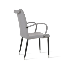Soho Concept Tulip Ana Armchair Dining Chair - Elegant Design With Italian Ppm & Ankara Wool - 5-10 Year Guarantee Light Grey,Black,Chrome  Soho-concept-dining-chair-06221