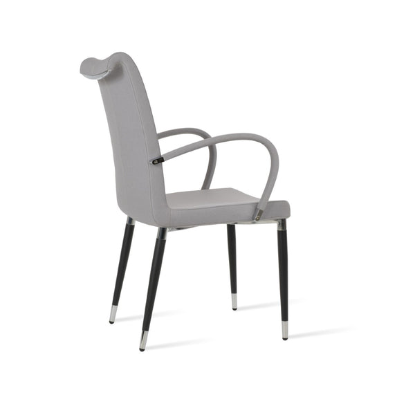 Soho Concept Tulip Ana Armchair Dining Chair - Elegant Design With Italian Ppm & Ankara Wool - 5-10 Year Guarantee Light Grey,Black,Chrome  Soho-concept-dining-chair-06221