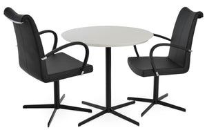 Soho Concept Diana Marble End Table - Elegant White Carrara Top, Stylish Steel Base, Perfect Living Room Accent! Black,White  Soho-concept-dining-chair-13780