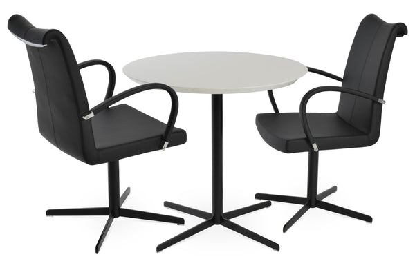 Soho Concept Diana Marble End Table - Elegant White Carrara Top, Stylish Steel Base, Perfect Living Room Accent! Black,White  Soho-concept-dining-chair-13780