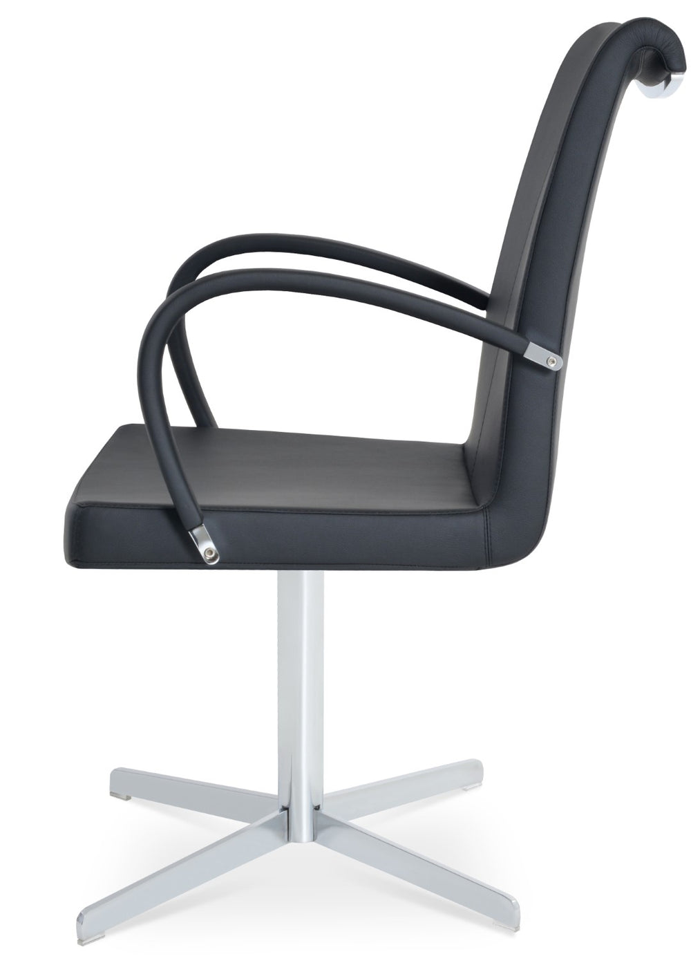 Soho Concept Tulip Ana Armchair Dining Chair - Elegant Design With Italian Ppm & Ankara Wool - 5-10 Year Guarantee Chrome  Soho-concept-dining-chair-06235