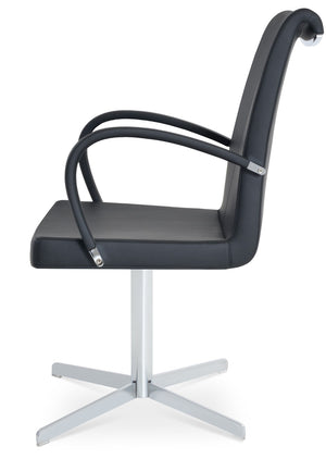 Soho Concept Tulip Ana Armchair Dining Chair - Elegant Design With Italian Ppm & Ankara Wool - 5-10 Year Guarantee Chrome  Soho-concept-dining-chair-06235