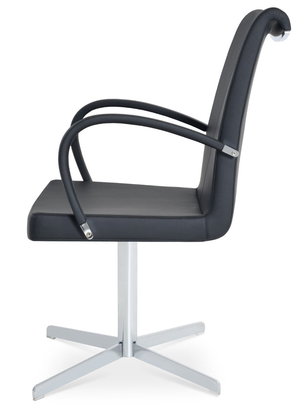 Soho Concept Tulip Ana Armchair Dining Chair - Elegant Design With Italian Ppm & Ankara Wool - 5-10 Year Guarantee Chrome  Soho-concept-dining-chair-06235