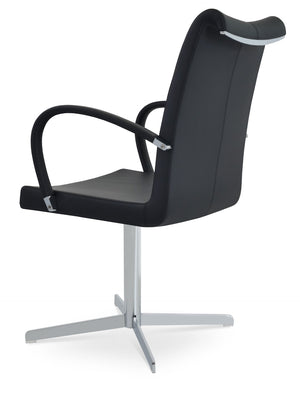 Soho Concept Tulip Ana Armchair Dining Chair - Elegant Design With Italian Ppm & Ankara Wool - 5-10 Year Guarantee Chrome  Soho-concept-dining-chair-06233