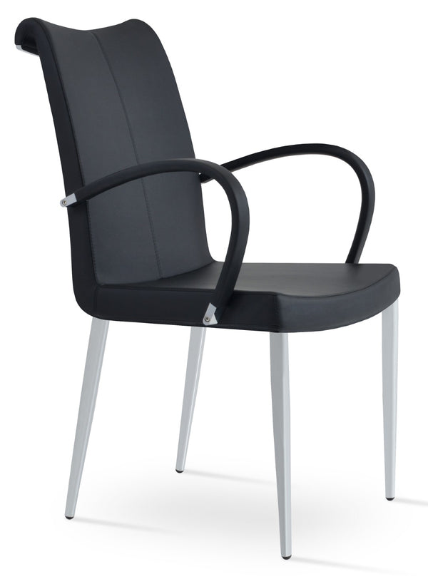 Soho Concept Tulip Ana Armchair Dining Chair - Elegant Design With Italian Ppm & Ankara Wool - 5-10 Year Guarantee Black  Soho-concept-dining-chair-06236