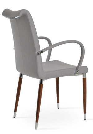 Soho Concept Tulip Ana Armchair Dining Chair - Elegant Design With Italian Ppm & Ankara Wool - 5-10 Year Guarantee Light Grey,Walnut  Soho-concept-dining-chair-06223