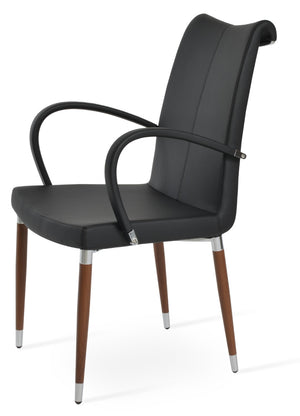 Soho Concept Tulip Ana Armchair Dining Chair - Elegant Design With Italian Ppm & Ankara Wool - 5-10 Year Guarantee Walnut,Black  Soho-concept-dining-chair-06224