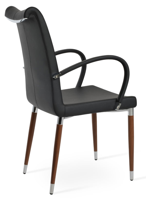 Soho Concept Tulip Ana Armchair Dining Chair - Elegant Design With Italian Ppm & Ankara Wool - 5-10 Year Guarantee Walnut,Black  Soho-concept-dining-chair-06224