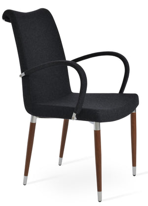 Soho Concept Tulip Ana Armchair Dining Chair - Elegant Design With Italian Ppm & Ankara Wool - 5-10 Year Guarantee Walnut  Soho-concept-dining-chair-06227