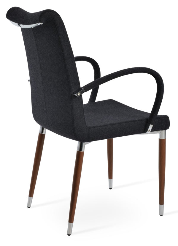 Soho Concept Tulip Ana Armchair Dining Chair - Elegant Design With Italian Ppm & Ankara Wool - 5-10 Year Guarantee Walnut  Soho-concept-dining-chair-06227